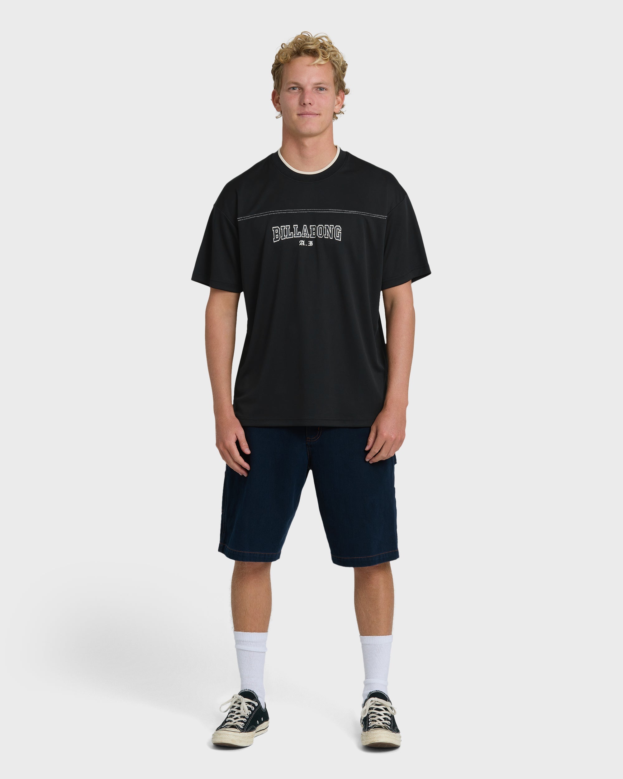 A.I. Mesh Jersey Short Sleeve T-Shirt - Black