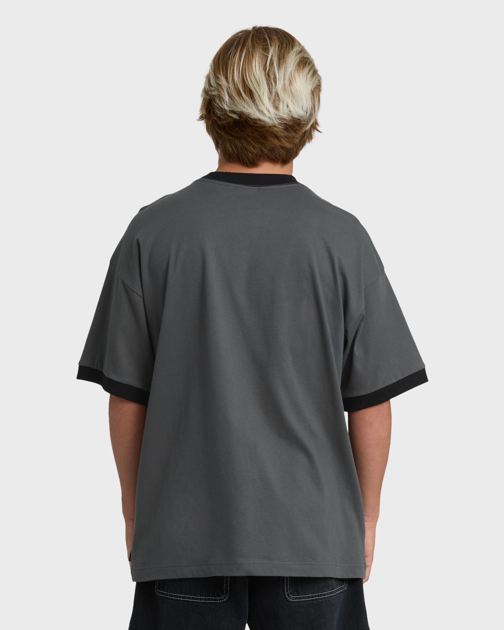 Spec 73 Spin Ringer Short Sleeve T-Shirt - Pewter