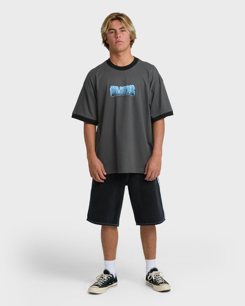 Spec 73 Spin Ringer Short Sleeve T-Shirt - Pewter