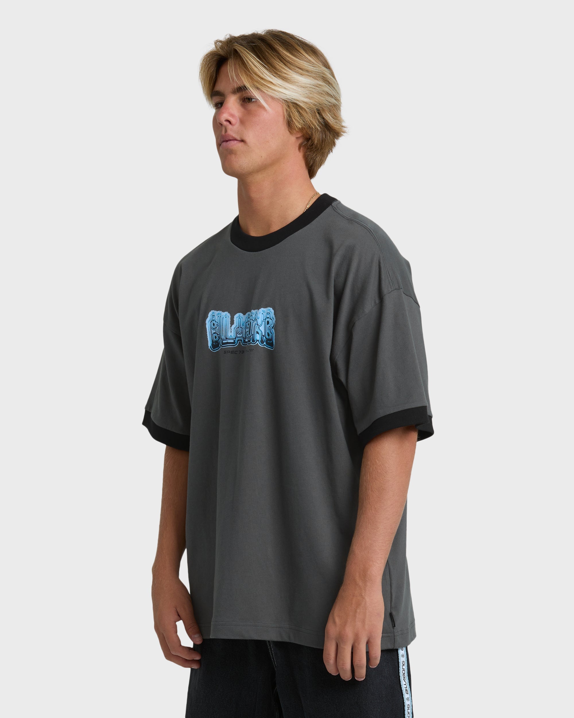 Spec 73 Spin Ringer Short Sleeve T-Shirt - Pewter