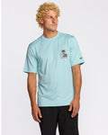 Portal Loose Fit Short Sleeve Surf Short Sleeve T-Shirt - Light Blue Heather