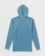 Arch Mesh Long Sleeve Hooded Surf Tee - Bay Blue