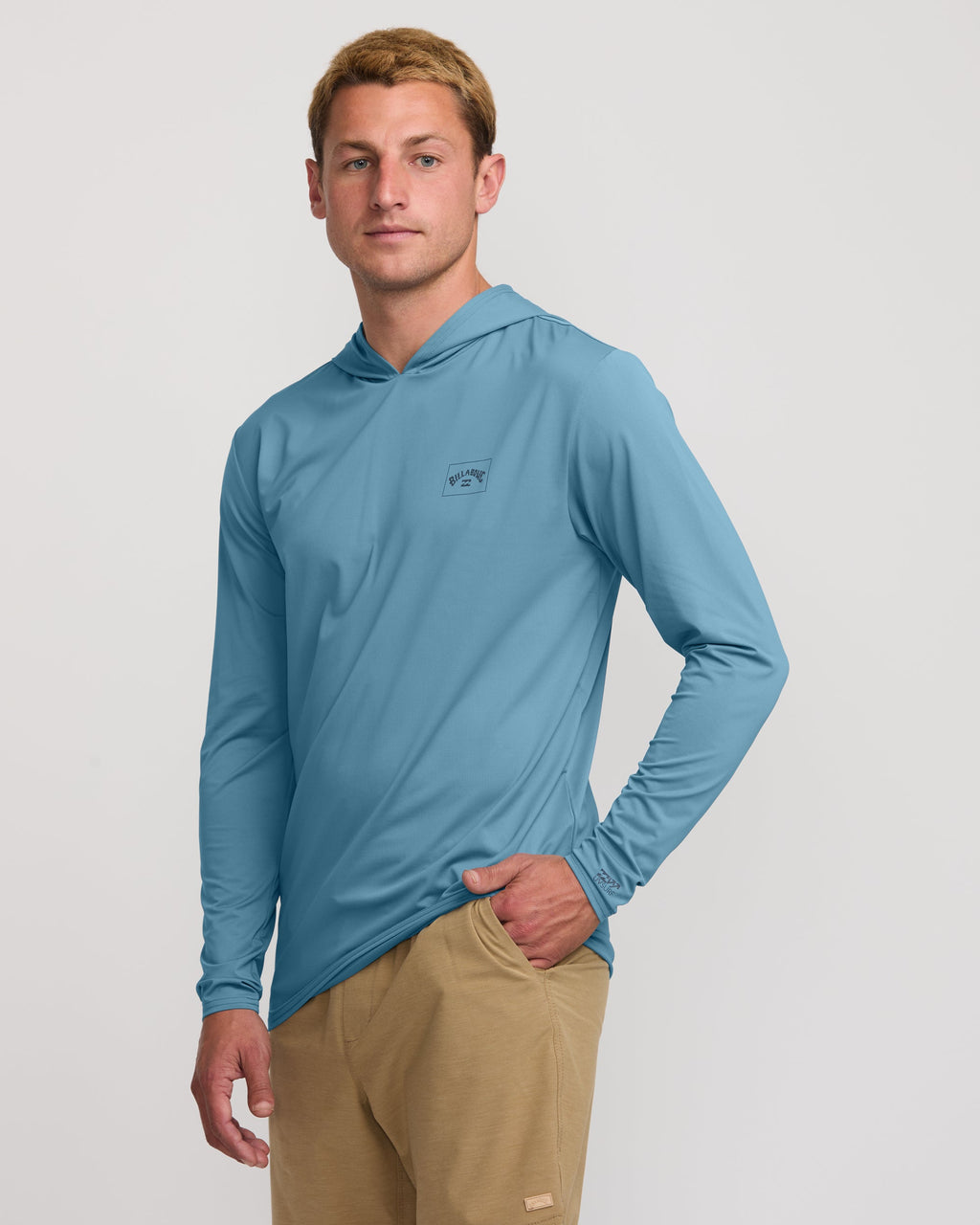 Arch Mesh Long Sleeve Hooded Surf Tee - Bay Blue