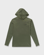 Arch Mesh Long Sleeve Hooded Surf Tee - Dark Military