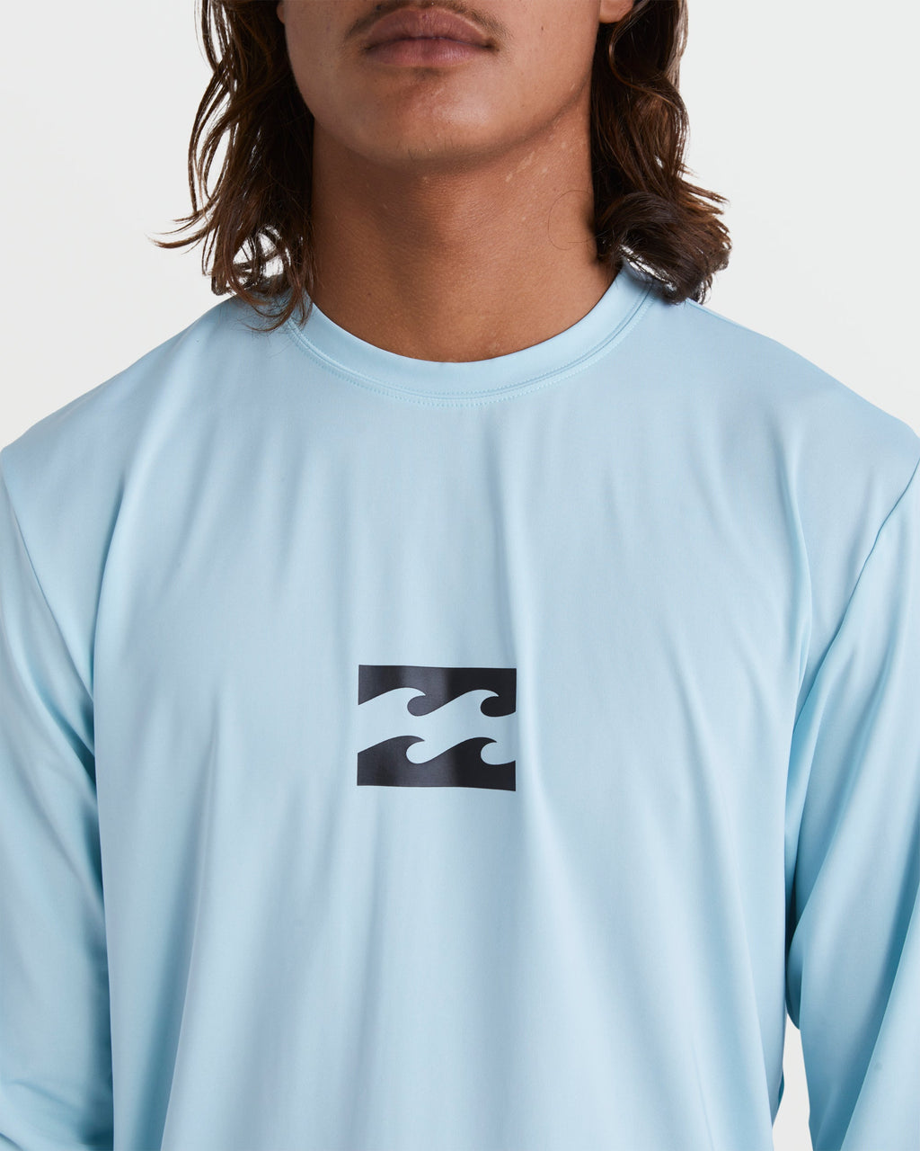All Day Wave Loose Fit Long Sleeve Surf Tee - Coastal Blue