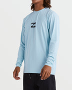 All Day Wave Loose Fit Long Sleeve Surf Tee - Coastal Blue