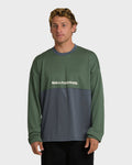 Deep Fake Crew Long Sleeve Knit Top - Hunter Green