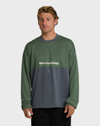 Deep Fake Crew Long Sleeve Knit Top - Hunter Green