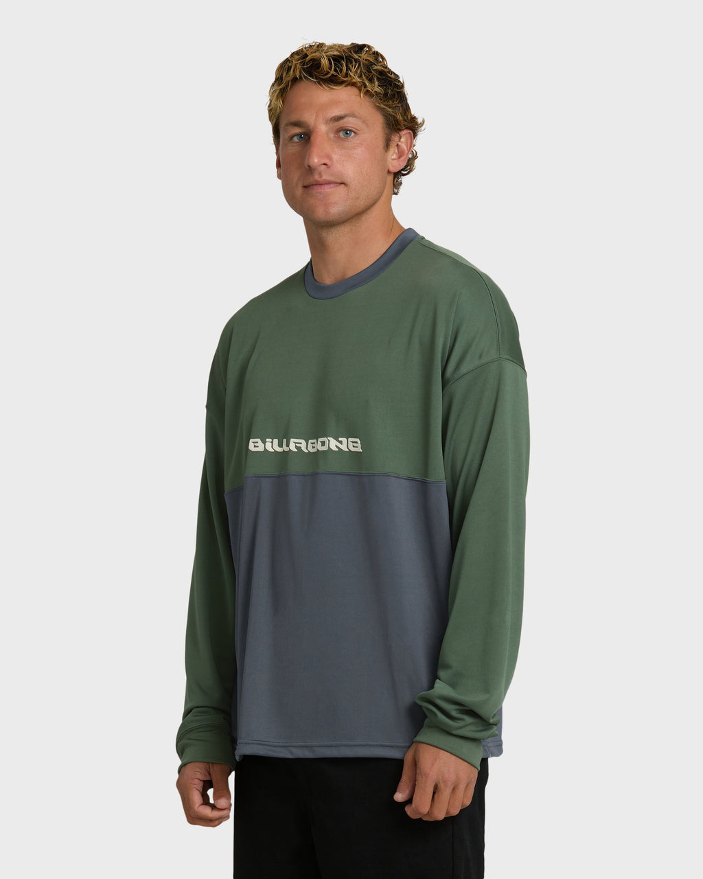 Deep Fake Crew Long Sleeve Knit Top - Hunter Green