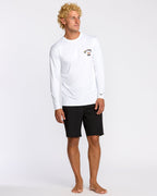 Arch Fade Loose Fit Long Sleeve Surf T-Shirt - White