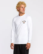 Arch Fade Loose Fit Long Sleeve Surf T-Shirt - White