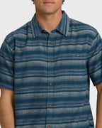 All Day Stripe Short Sleeve Shirt - Dark Denim
