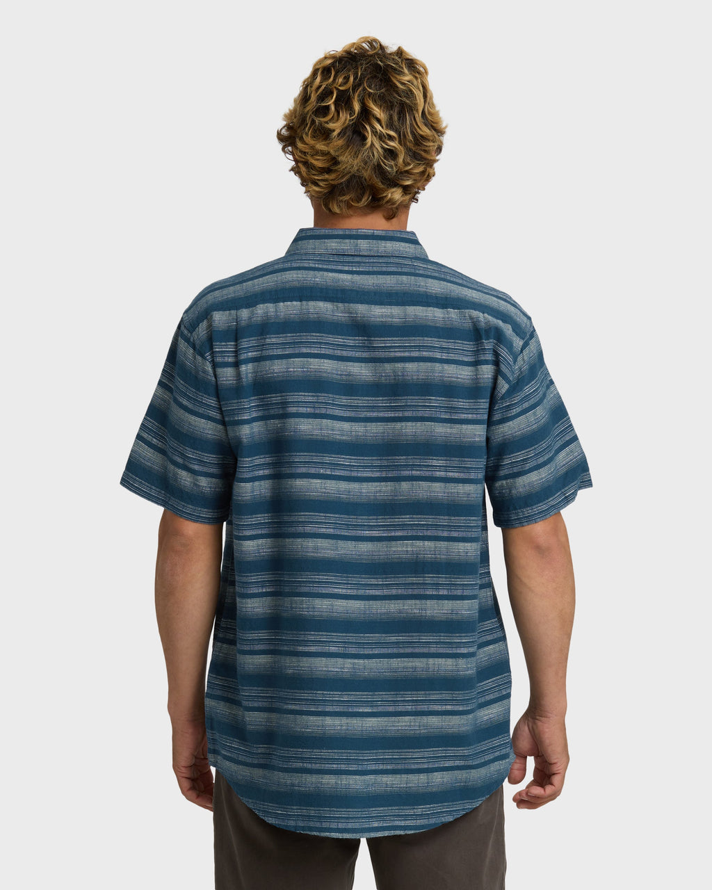 All Day Stripe Short Sleeve Shirt - Dark Denim
