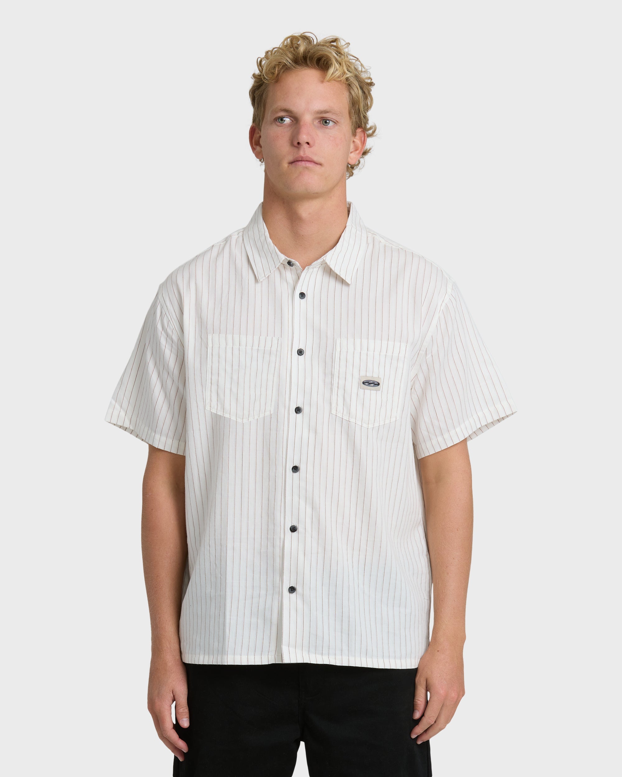 Bad Dog Short Sleeve Woven Shirt - Off White