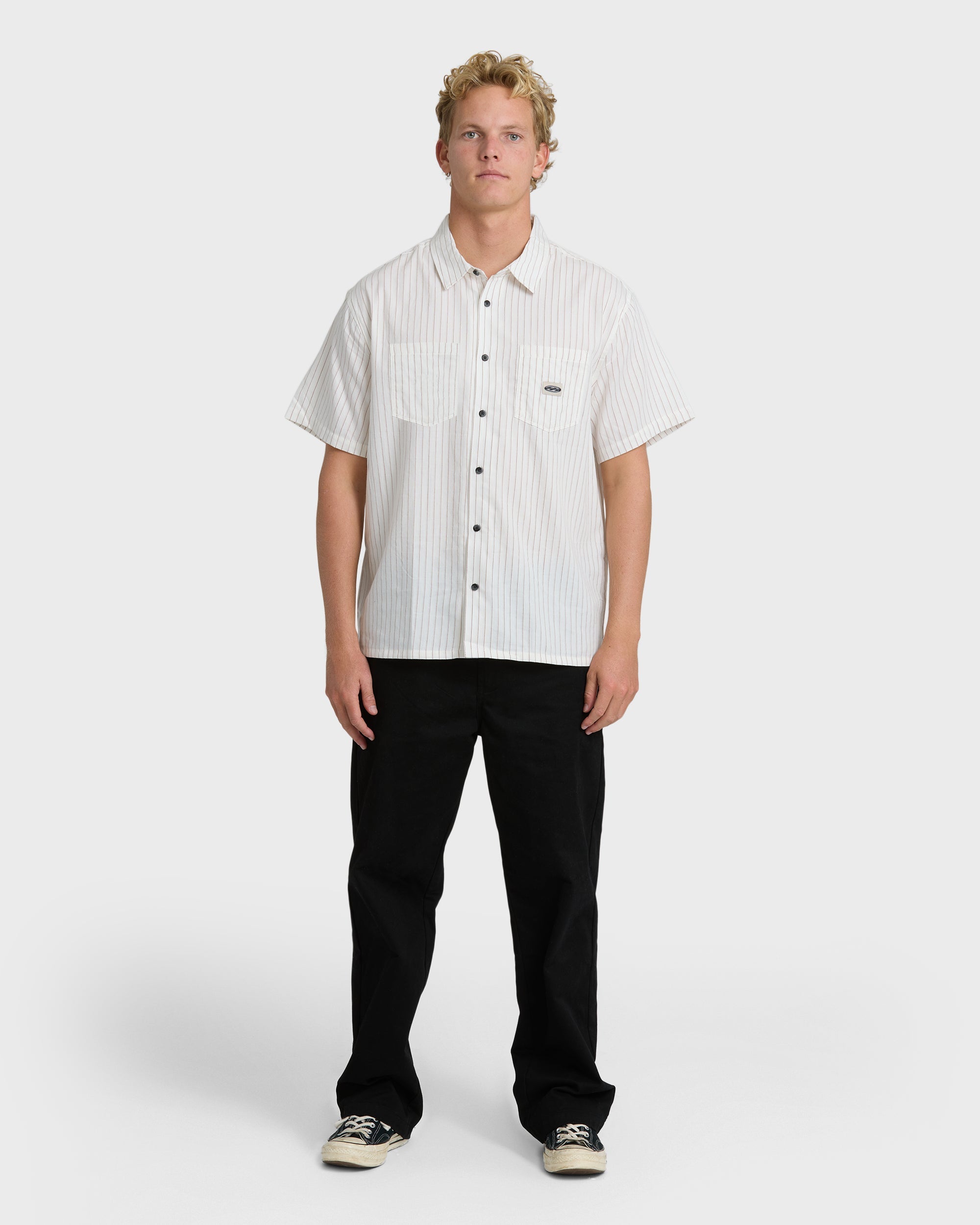 Bad Dog Short Sleeve Woven Shirt - Off White