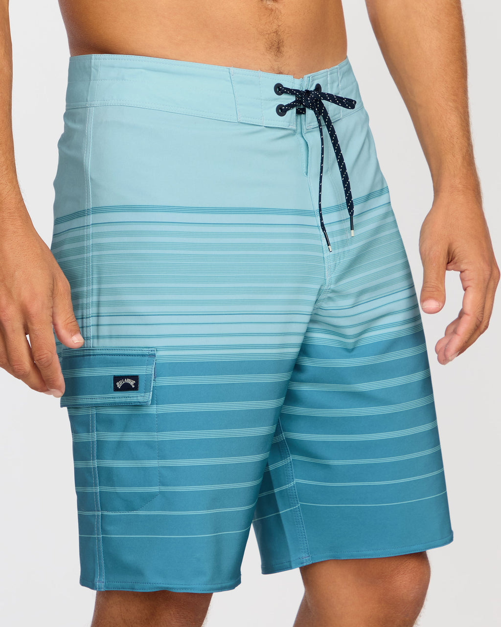 All Day Stripe Pro Performance 20 Boardshorts - Dusty Blue