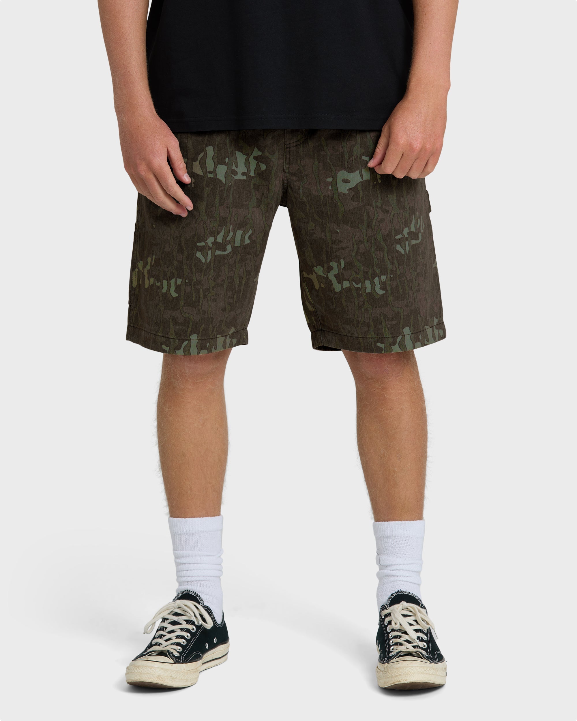 Bad Dog Elastic Shorts - Green Camo
