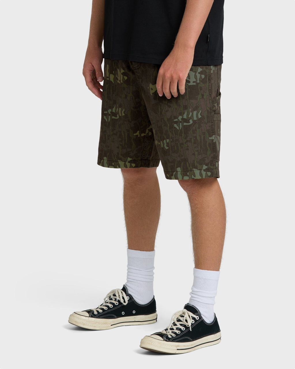 Bad Dog Elastic Shorts - Green Camo