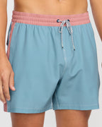 Dbah Panel Laybacks Swim Trunk - Washed Blue