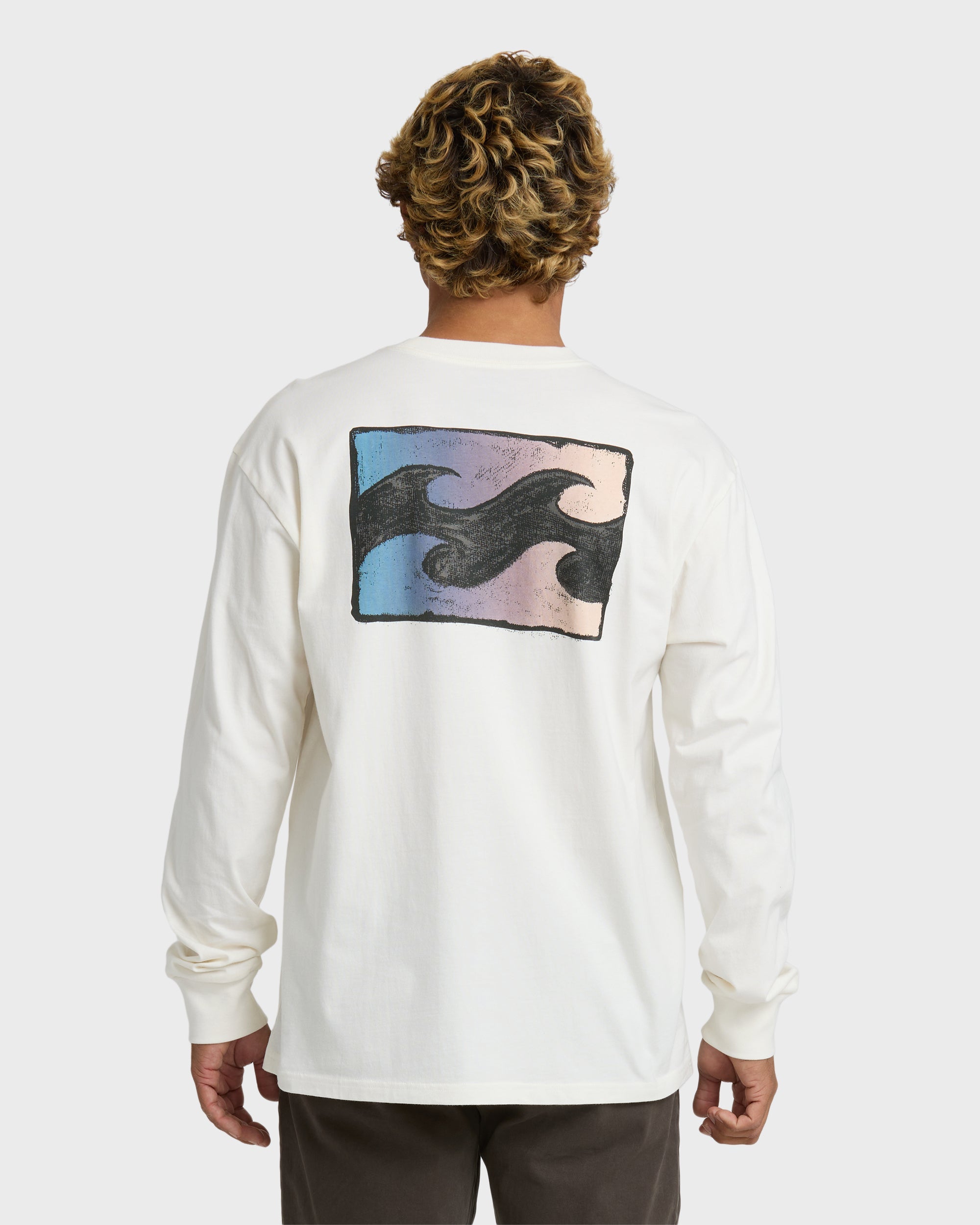 Crayon Wave Premium Long Sleeve T-Shirt - Off White