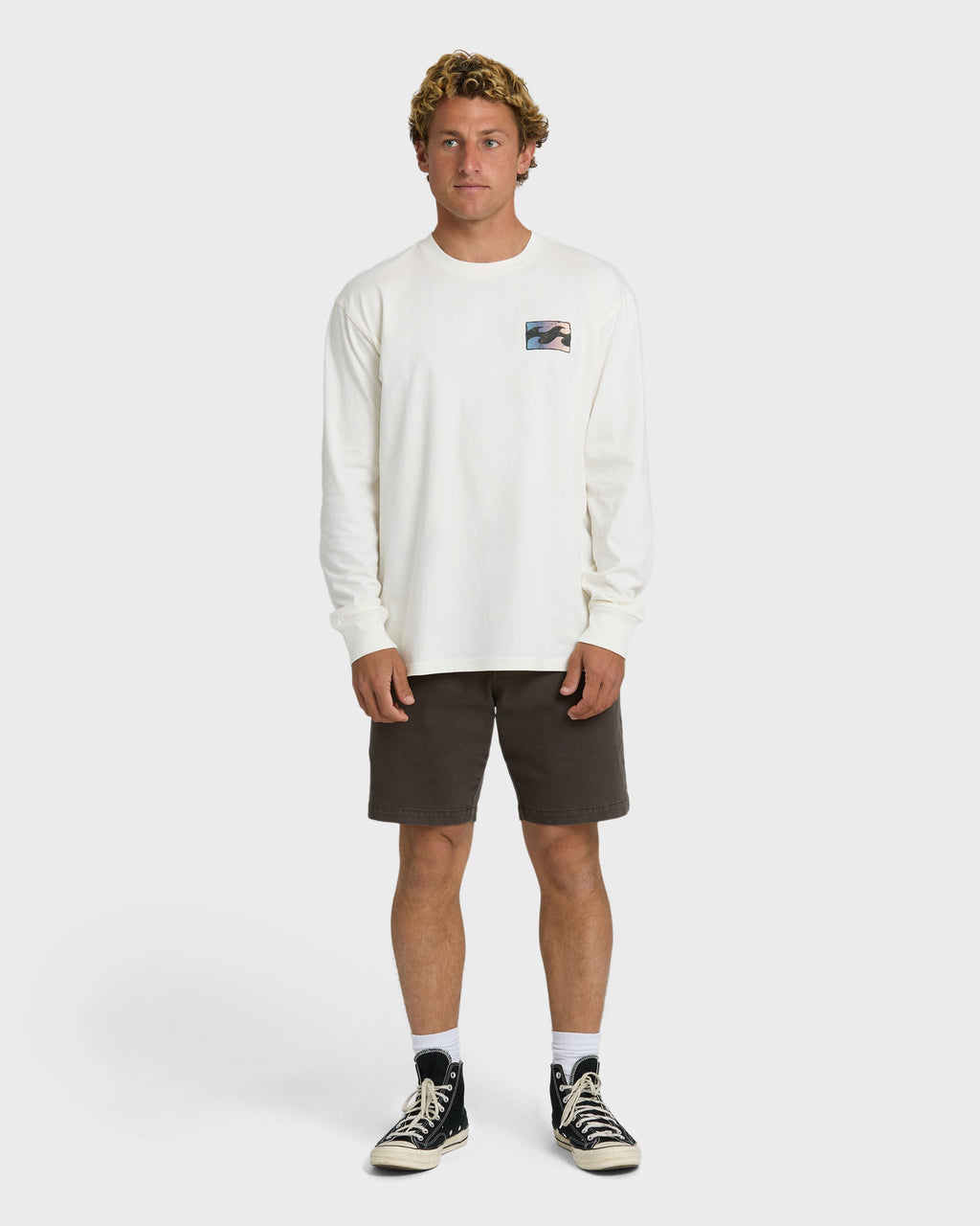Crayon Wave Premium Long Sleeve T-Shirt - Off White