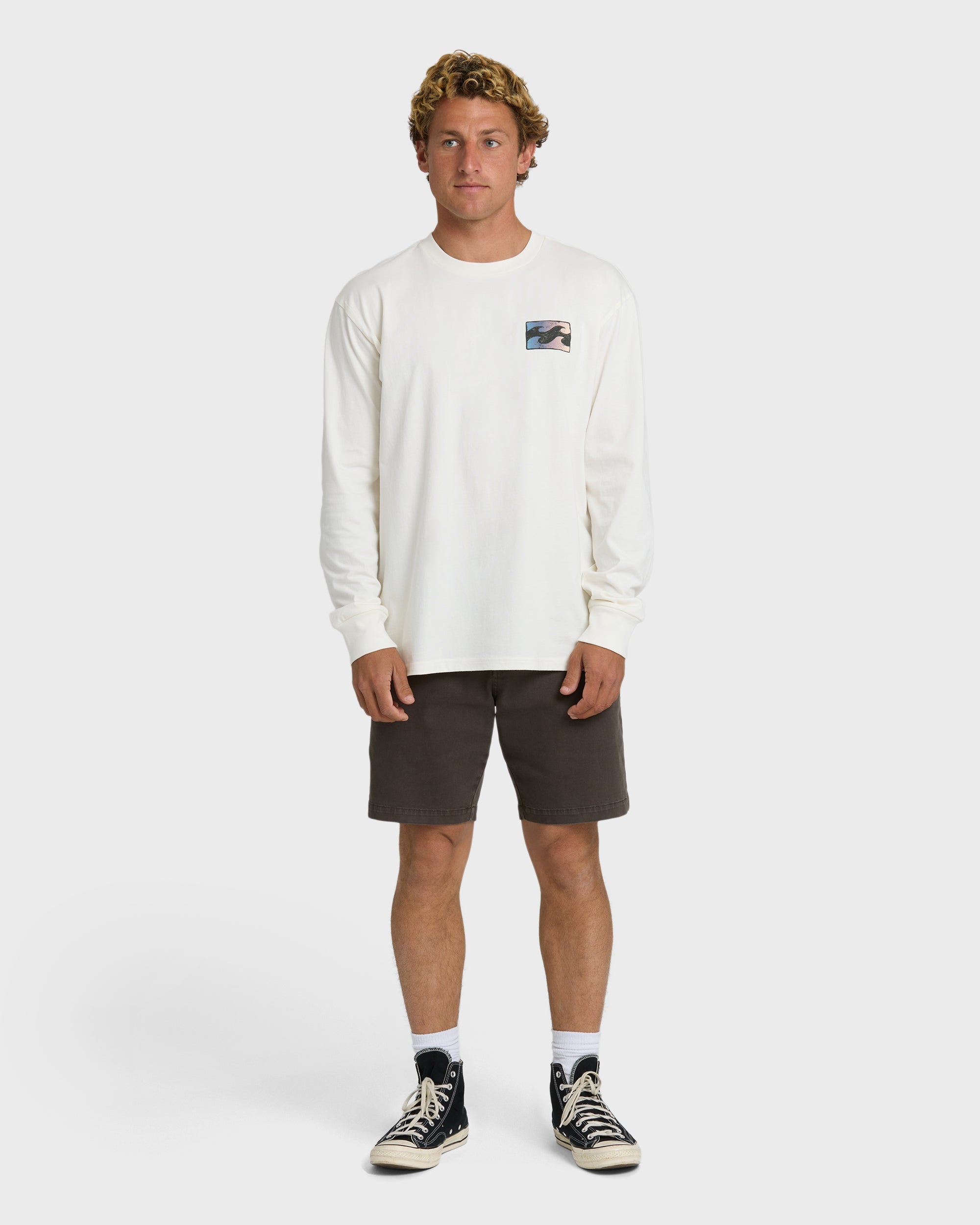 Crayon Wave Premium Long Sleeve T-Shirt - Off White
