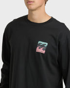 Crayon Wave Regular Long Sleeve T-Shirt - Washed Black