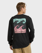 Crayon Wave Regular Long Sleeve T-Shirt - Washed Black