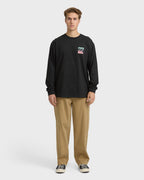 Crayon Wave Regular Long Sleeve T-Shirt - Washed Black