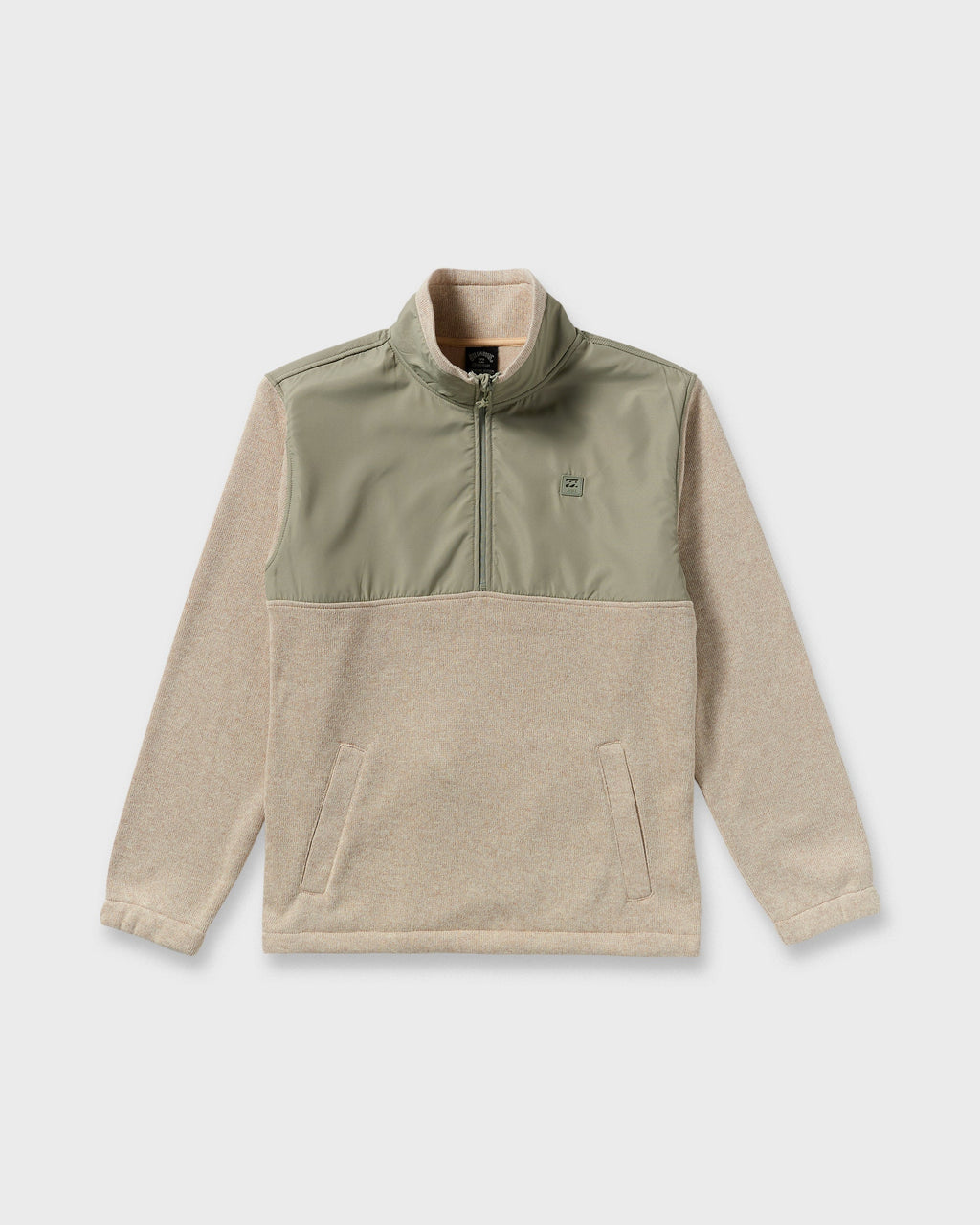 Boundary Blocked Mockneck Sweatshirt - Sand