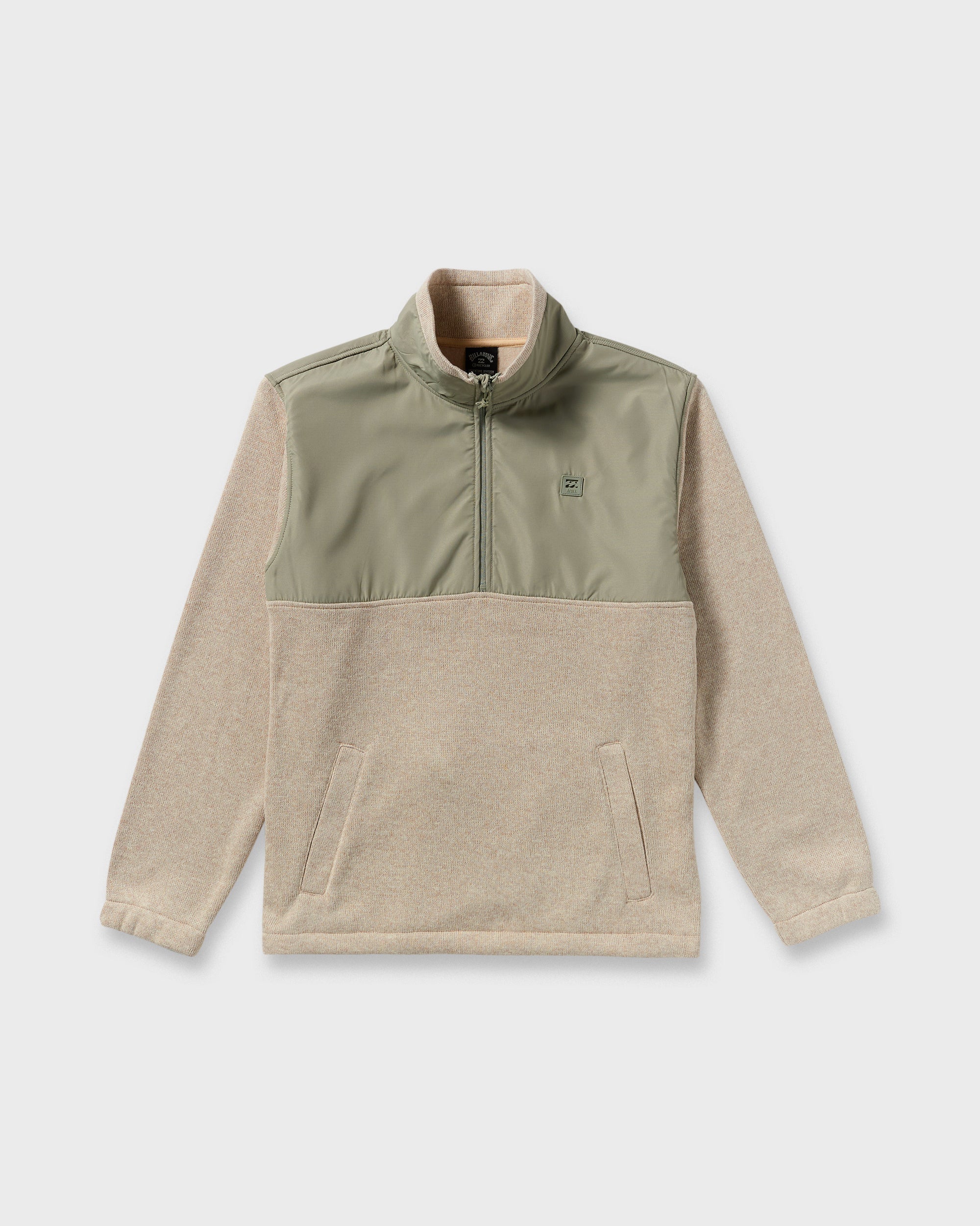 Boundary Blocked Mockneck Sweatshirt - Sand