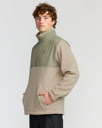 Boundary Blocked Mockneck Sweatshirt - Sand
