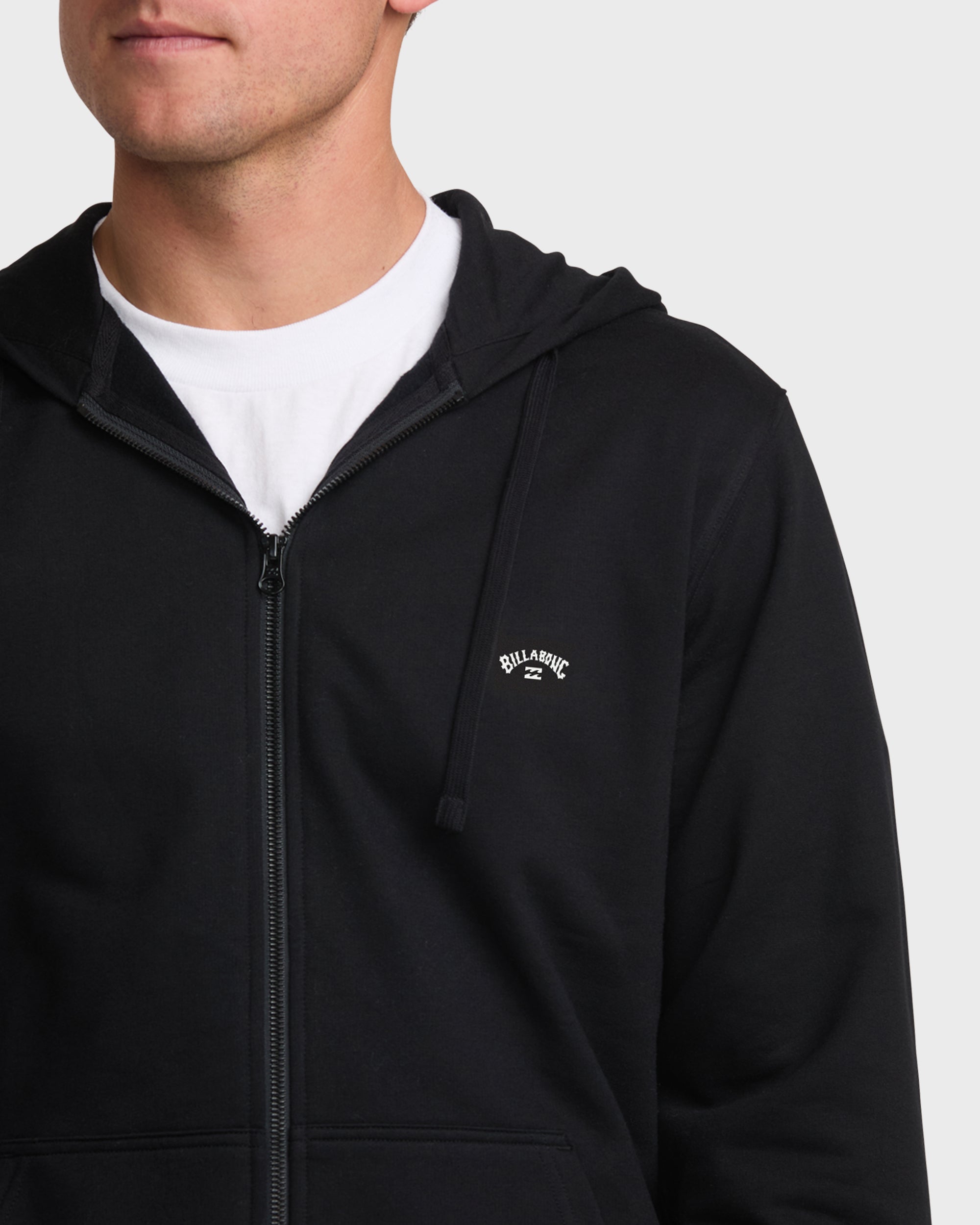 All Day Zip Front Hoodie - Black