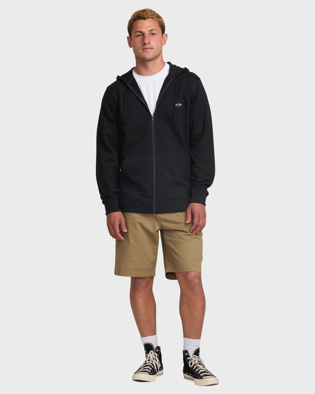 All Day Zip Front Hoodie - Black