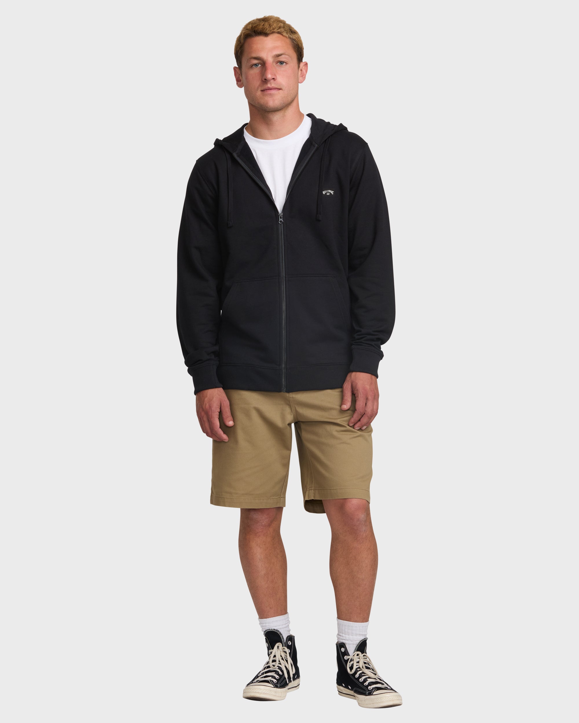 All Day Zip Front Hoodie - Black