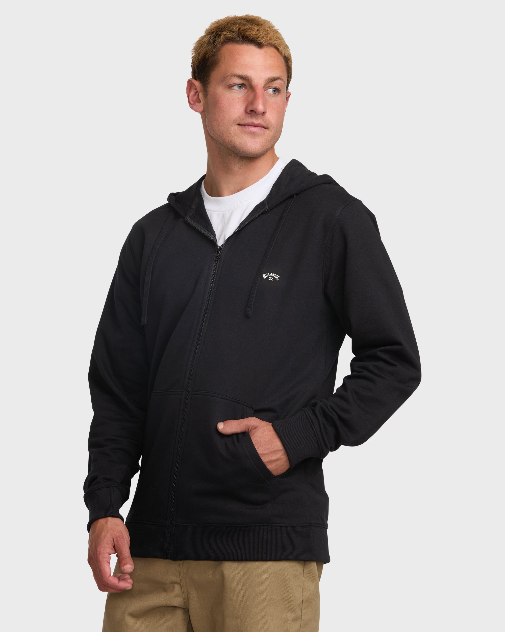 All Day Zip Front Hoodie - Black