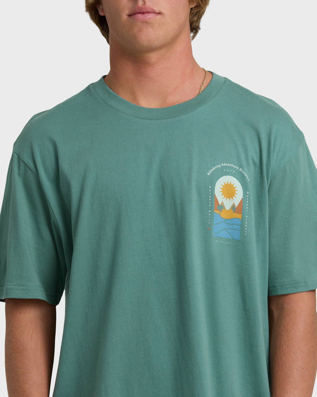 Sun Down Adiv Premium Short Sleeve T-Shirt - Sea Green