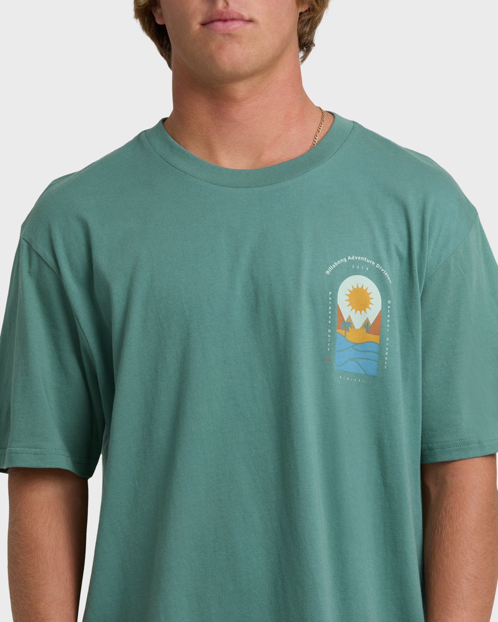 Sun Down Adiv Premium Short Sleeve T-Shirt - Sea Green