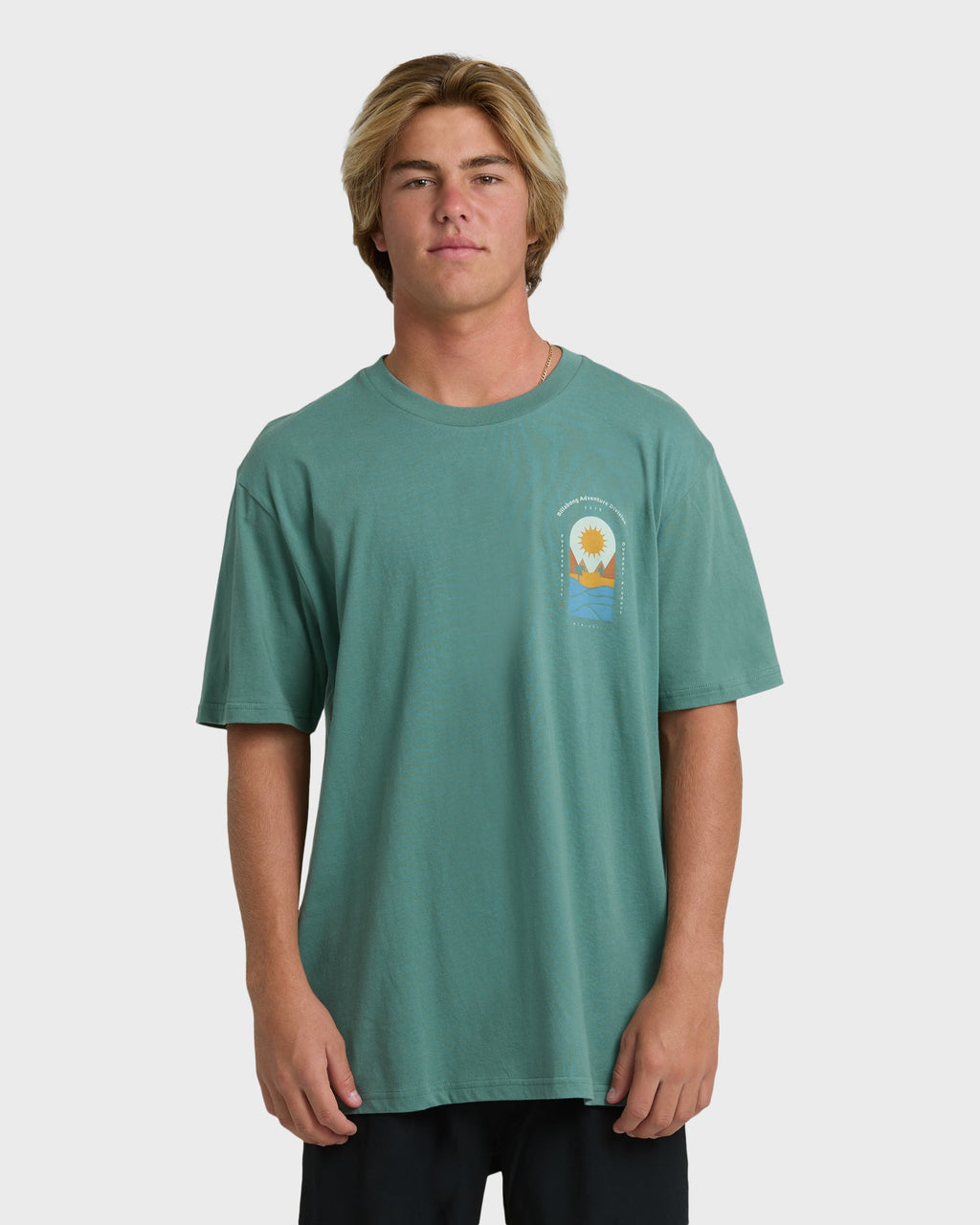 Sun Down Adiv Premium Short Sleeve T-Shirt - Sea Green