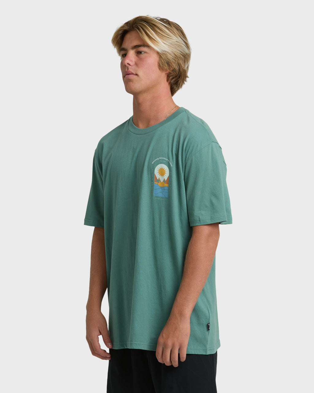 Sun Down Adiv Premium Short Sleeve T-Shirt - Sea Green