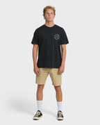 Hollow Diamond Wave Washed Premium Short Sleeve T-Shirt - Black