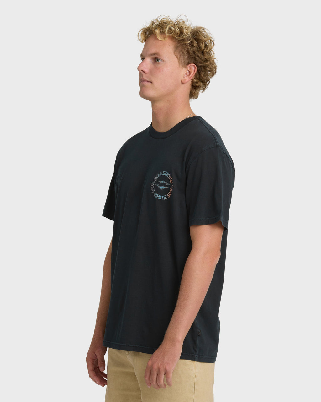 Hollow Diamond Wave Washed Premium Short Sleeve T-Shirt - Black