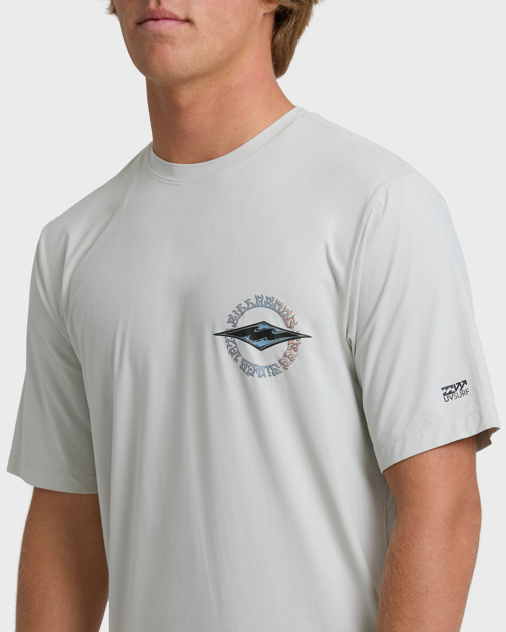 Hollow Diamond Loose Fit Short Sleeve Surf Tee - Silver