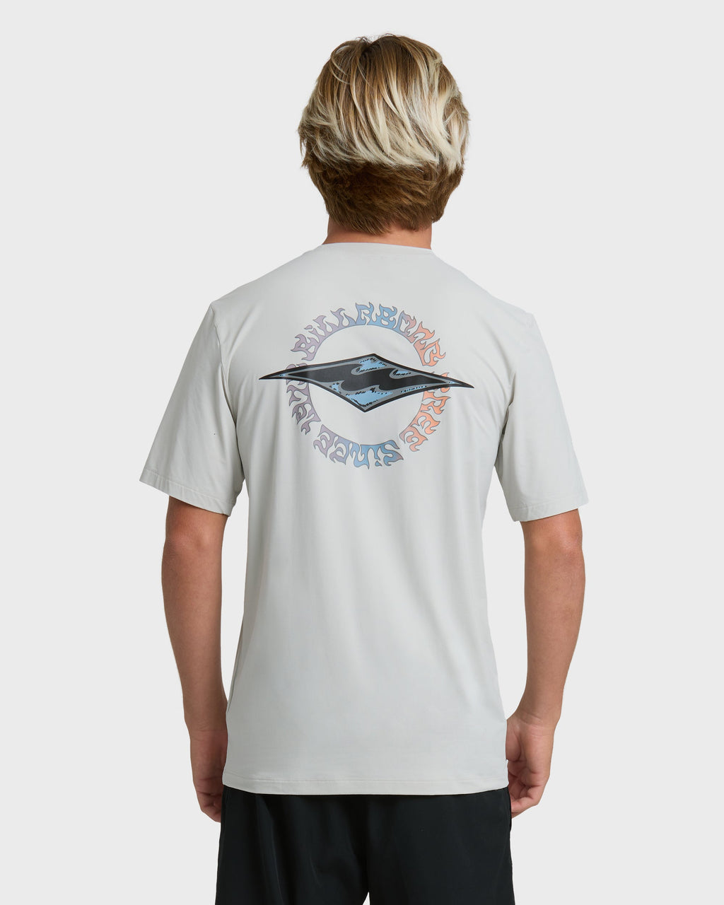 Hollow Diamond Loose Fit Short Sleeve Surf Tee - Silver