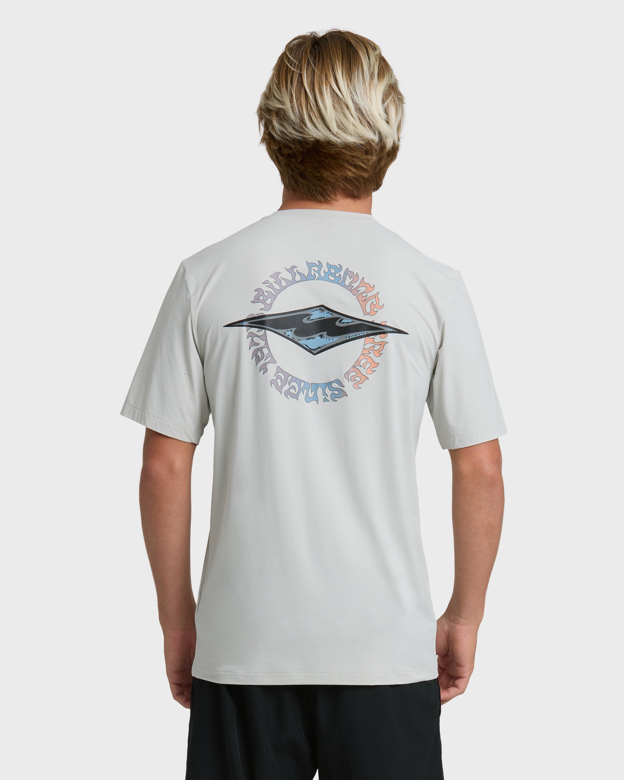 Hollow Diamond Loose Fit Short Sleeve Surf Tee - Silver