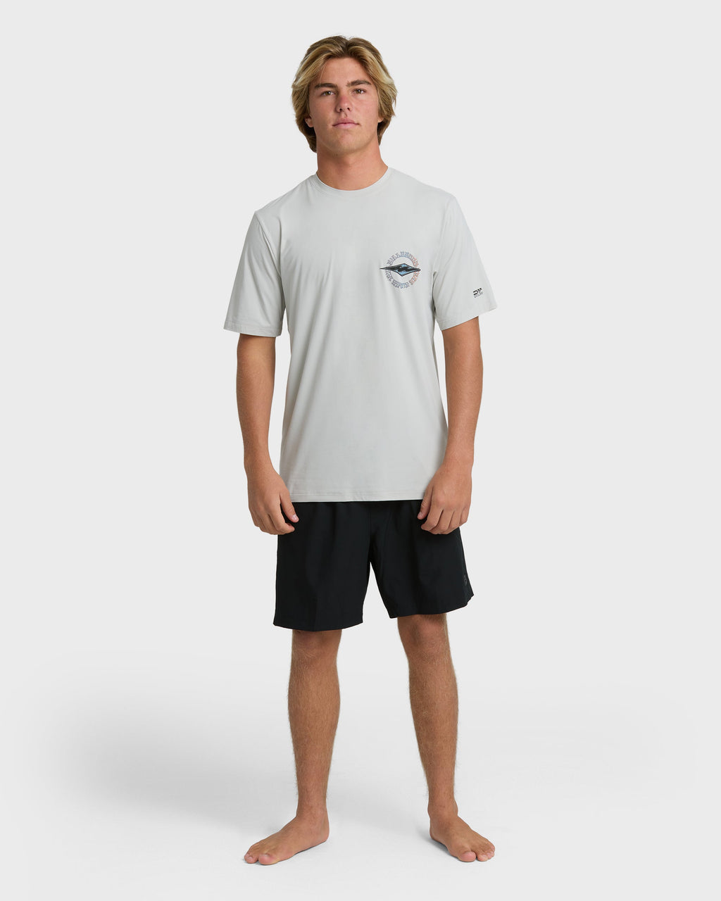 Hollow Diamond Loose Fit Short Sleeve Surf Tee - Silver