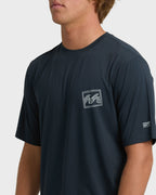 Crayon Wave Loose Fit Short Sleeve Surf Tee - Navy