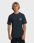 Crayon Wave Loose Fit Short Sleeve Surf Tee - Navy