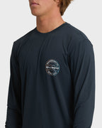 Hollow Loose Fit Long Sleeve Surf Tee - Navy