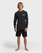 Heritage Loose Fit Long Sleeve Surf Tee - Black